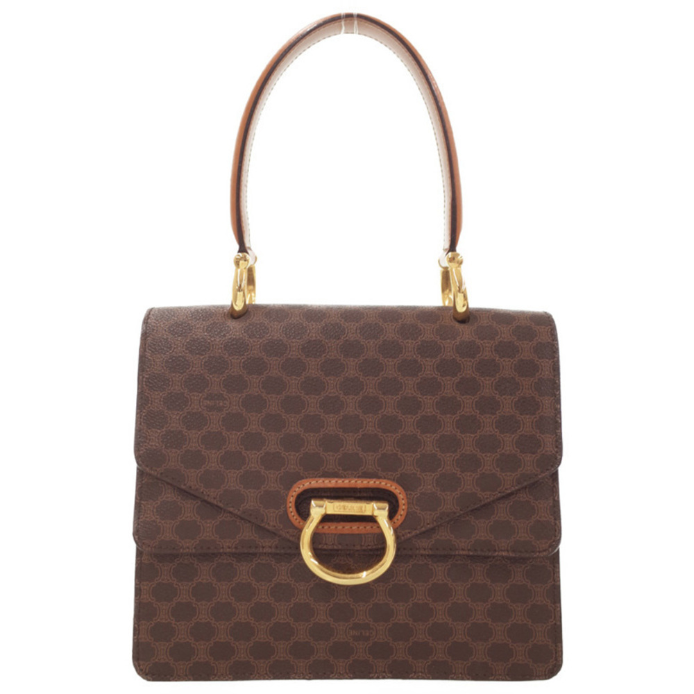 Celine Macadam Pattern Top Handle Handbag Brown - image 1